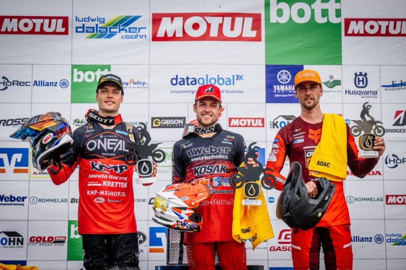ADAC MX Masters 2024 , ADAC MX Masters GaildorfTageswertung beim ADAC MX Masters v.l.n.r.: Jordi Tixier ( Frankreich / Honda / KMP Honda Racing powered by Krettek ), Tom Koch ( Deutschland / KTM / Kosak Racing Team ) und Marcel Stauffer ( Österreich / KTM / Osicka MX Team )